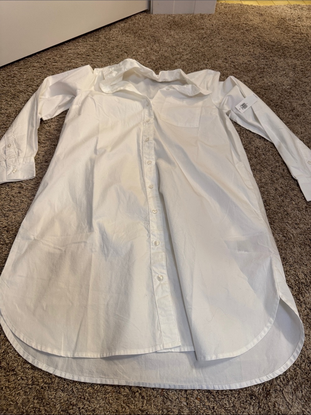 Old Navy White Button-Front Shirt Dress for Women